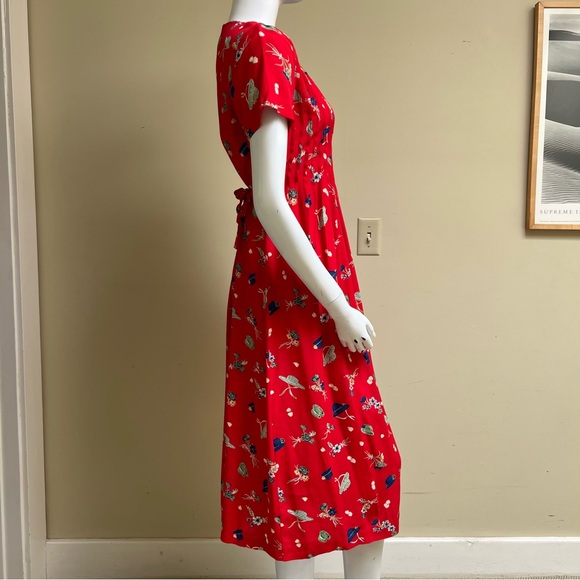 Vintage Floral Midi Dress - Picture 2 of 11